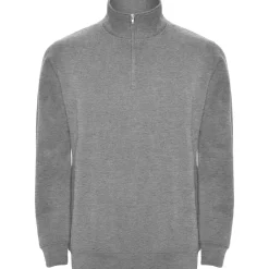 Roly SU1109 - ANETO Sweat avec demi zip ton sur ton et col montant