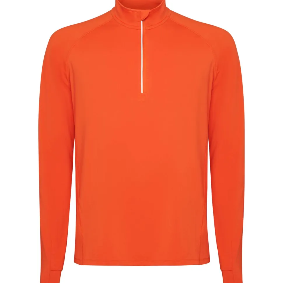 Roly SU1031 - ESTAMBUL Sweatshirt technique brossé avec une manche raglan et un motif demi fermeture à glissière inversée avec un détail réfléchissant