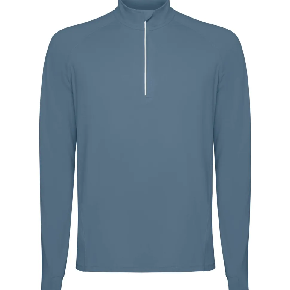 Roly SU1031 - ESTAMBUL Sweatshirt technique brossé avec une manche raglan et un motif demi fermeture à glissière inversée avec un détail réfléchissant