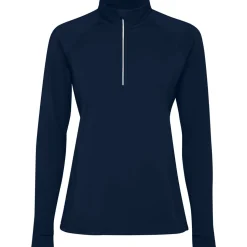 Roly SU1033 - ESTAMBUL WOMAN Sweatshirt technique brossé ajusté avec une manche raglan et une demi fermeture à glissière inversée avec un détail réfléchissant