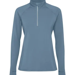 Roly SU1033 - ESTAMBUL WOMAN Sweatshirt technique brossé ajusté avec une manche raglan et une demi fermeture à glissière inversée avec un détail réfléchissant