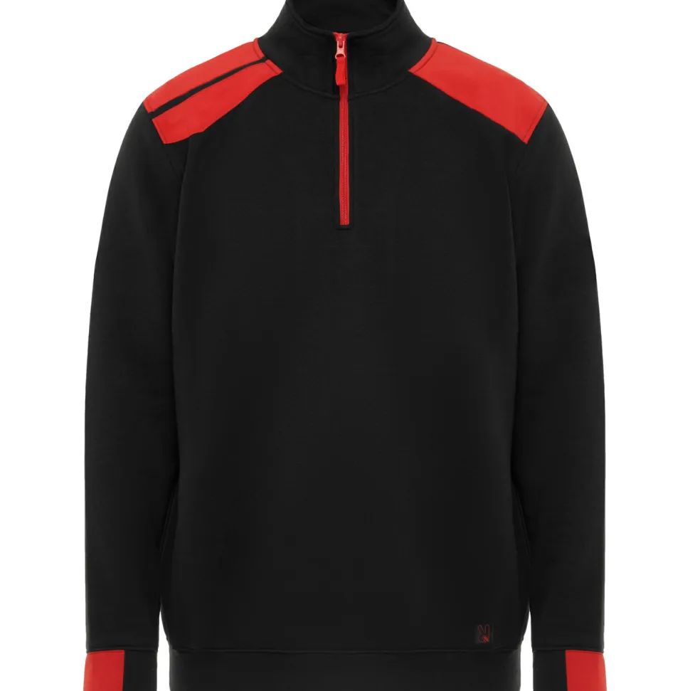 Roly SU8413 - MAVERICK Sweat à col montant et demi-zip de couleurs combinés