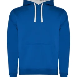 Roly SU1067 - URBAN Sweat-shirt bicolore avec capuche doublée et cordon de serrage contrasté