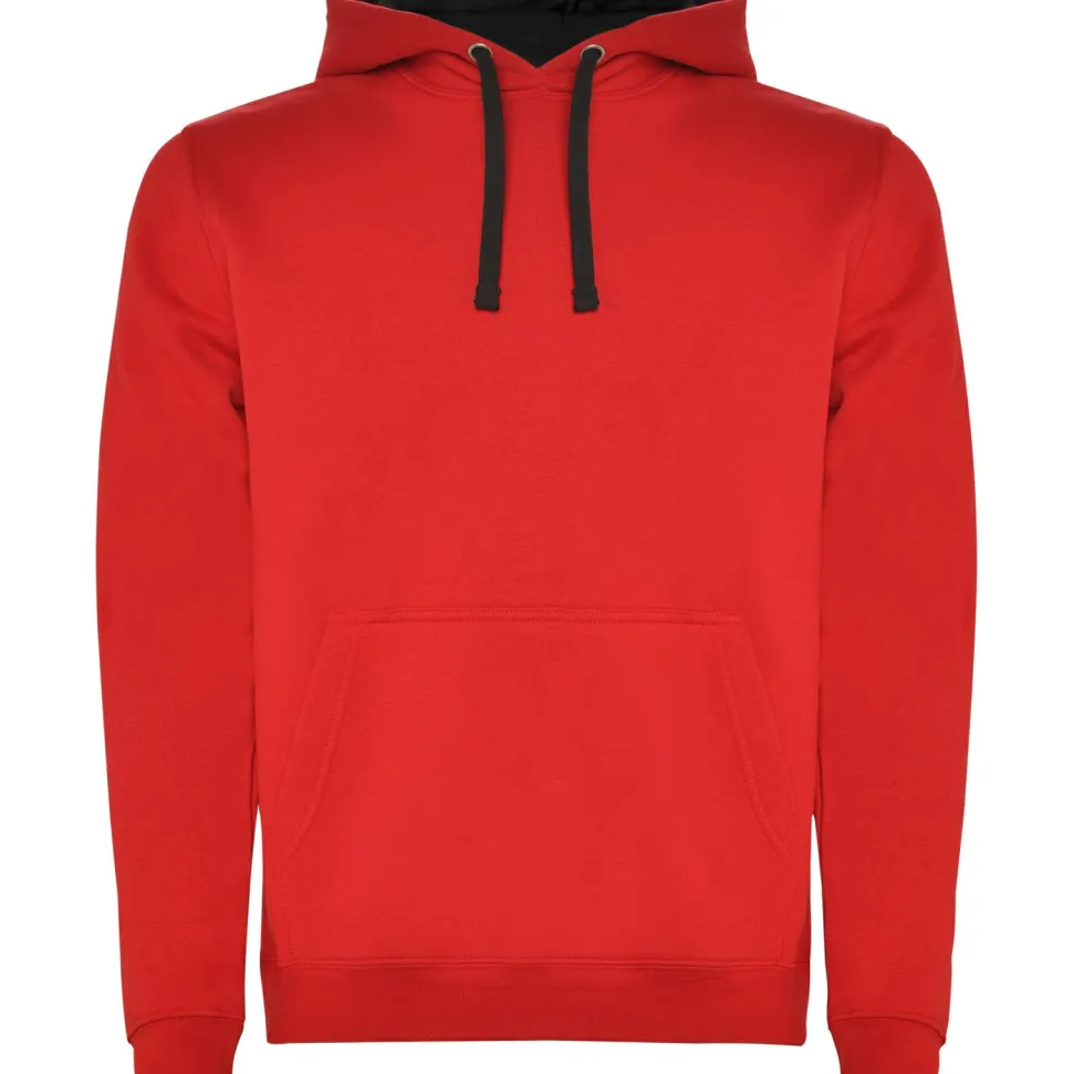 Roly SU1067 - URBAN Sweat-shirt bicolore avec capuche doublée et cordon de serrage contrasté