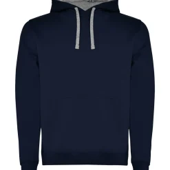 Roly SU1067 - URBAN Sweat-shirt bicolore avec capuche doublée et cordon de serrage contrasté