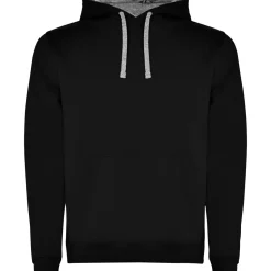 Roly SU1067 - URBAN Sweat-shirt bicolore avec capuche doublée et cordon de serrage contrasté