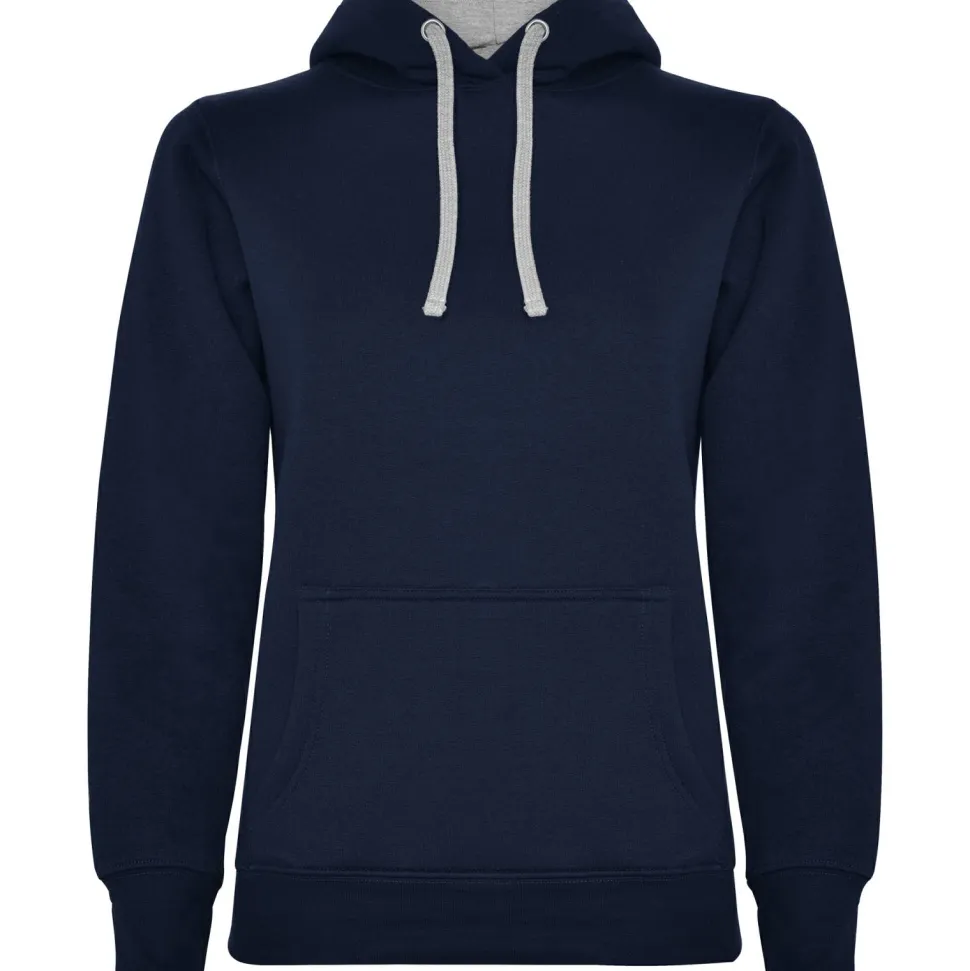 Roly SU1068 - URBAN WOMAN Sweat-shirt coupe près de corps féminin avec capuche doublé à contraste et au ton du cordon de serrage et poche kangourou