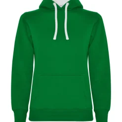 Roly SU1068 - URBAN WOMAN Sweat-shirt coupe près de corps féminin avec capuche doublé à contraste et au ton du cordon de serrage et poche kangourou