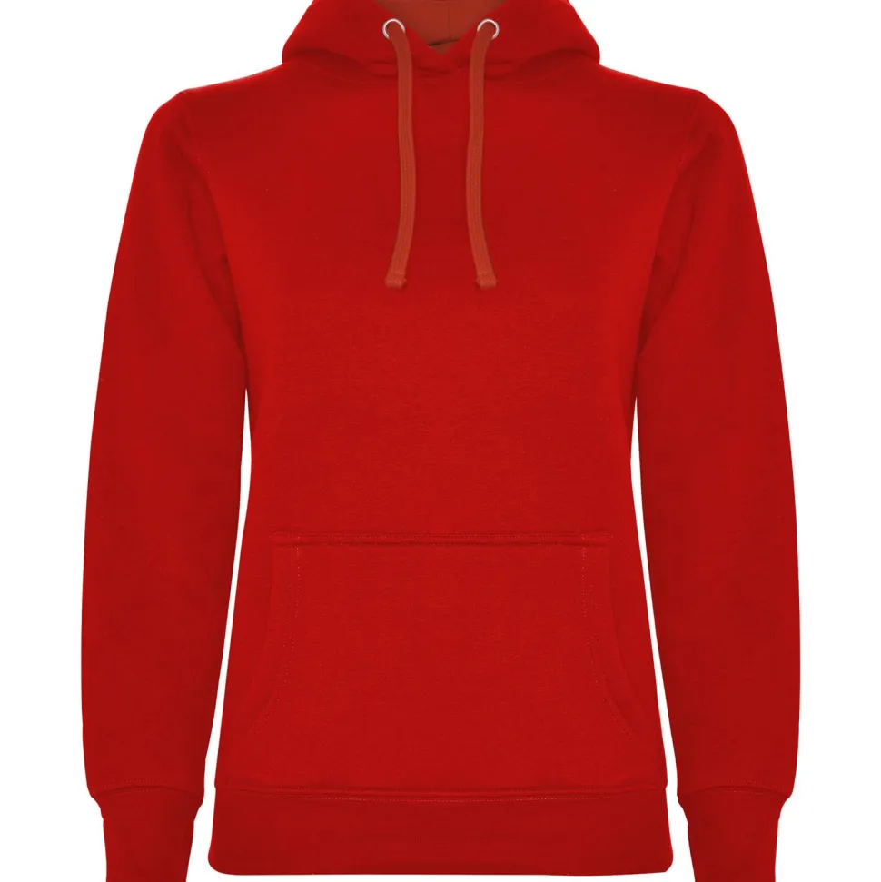 Roly SU1068 - URBAN WOMAN Sweat-shirt coupe près de corps féminin avec capuche doublé à contraste et au ton du cordon de serrage et poche kangourou