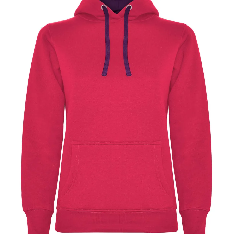 Roly SU1068 - URBAN WOMAN Sweat-shirt coupe près de corps féminin avec capuche doublé à contraste et au ton du cordon de serrage et poche kangourou