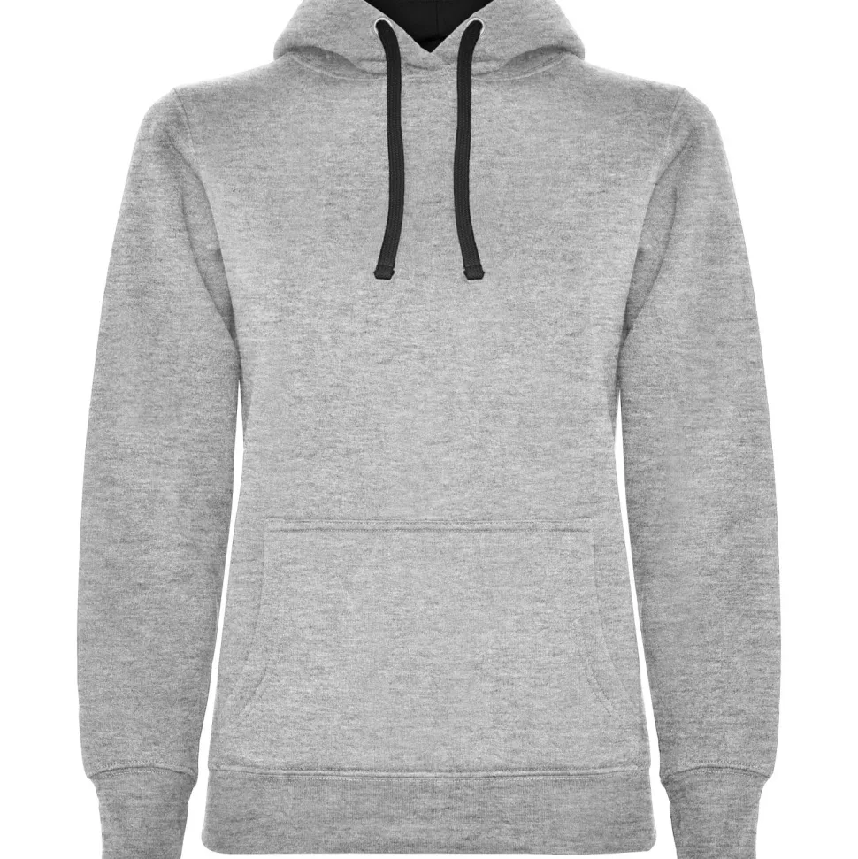 Roly SU1068 - URBAN WOMAN Sweat-shirt coupe près de corps féminin avec capuche doublé à contraste et au ton du cordon de serrage et poche kangourou