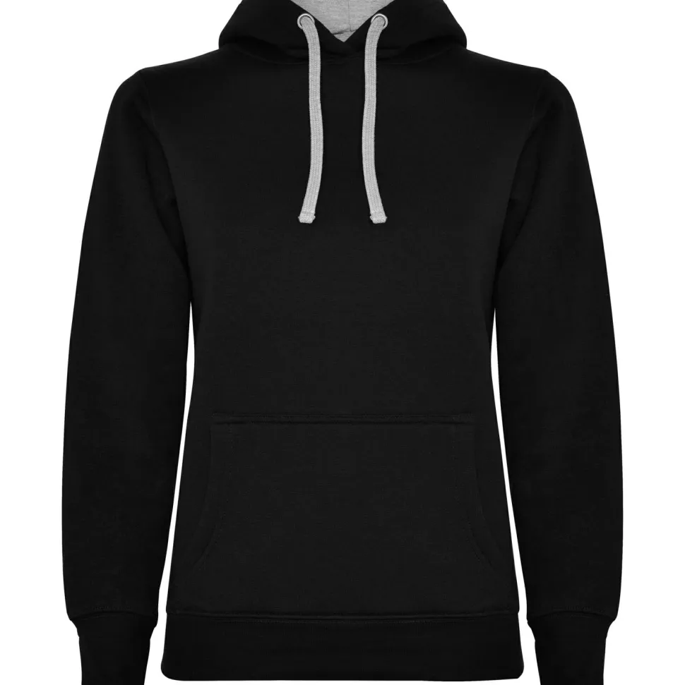 Roly SU1068 - URBAN WOMAN Sweat-shirt coupe près de corps féminin avec capuche doublé à contraste et au ton du cordon de serrage et poche kangourou