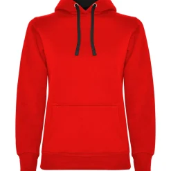 Roly SU1068 - URBAN WOMAN Sweat-shirt coupe près de corps féminin avec capuche doublé à contraste et au ton du cordon de serrage et poche kangourou