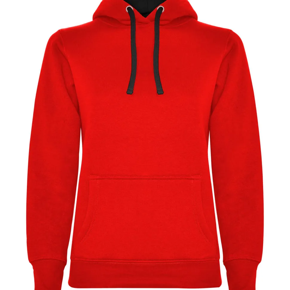 Roly SU1068 - URBAN WOMAN Sweat-shirt coupe près de corps féminin avec capuche doublé à contraste et au ton du cordon de serrage et poche kangourou
