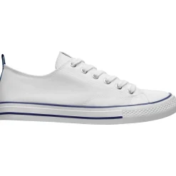 Roly ZS8300 - BILES Basquet classique en toile avec semelle en caoutchouc blanc décorée de lignes colorées