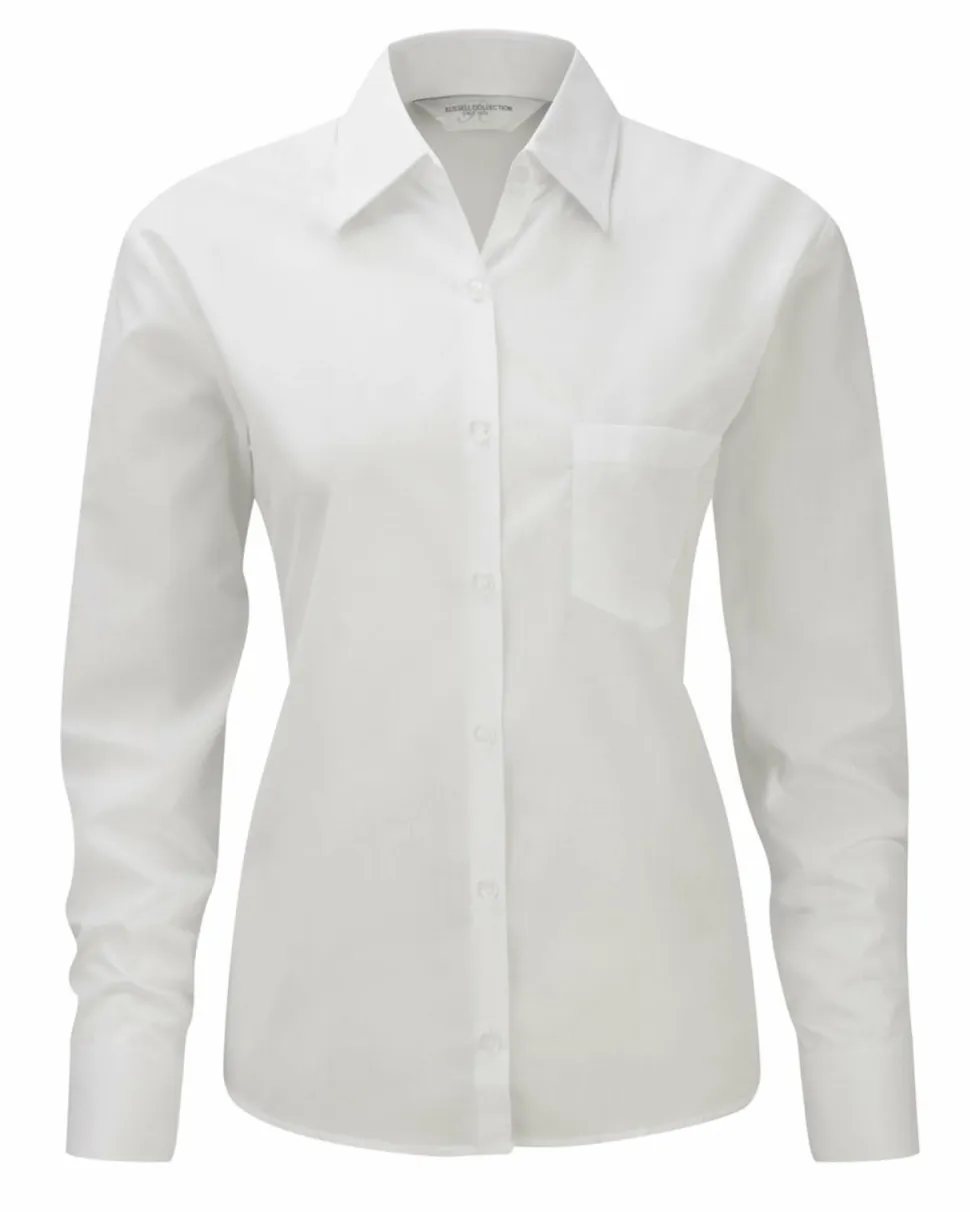 Russell Collection J934F - Chemise Élégante Femme en Popeline Facile d'Entretien