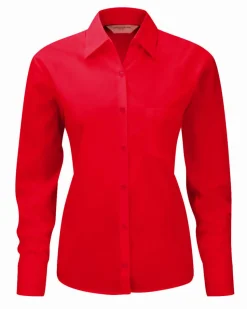Russell Collection J934F - Chemise Élégante Femme en Popeline Facile d'Entretien