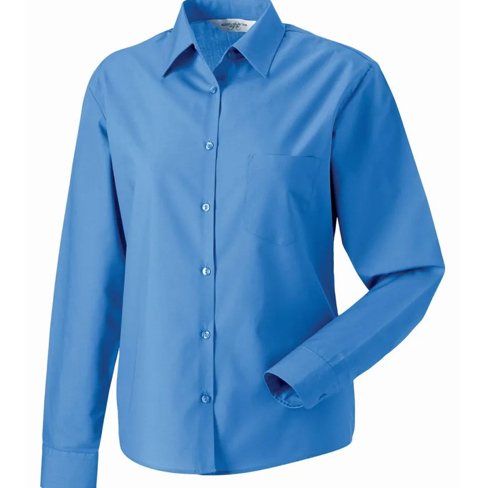 Russell Collection J934F - Chemise Élégante Femme en Popeline Facile d'Entretien