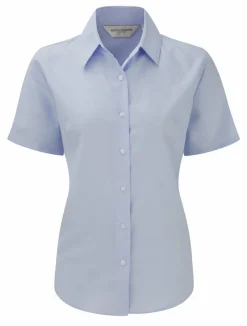Russell Collection J933F - Chemise Oxford manches courtes facile d'entretien pour femme