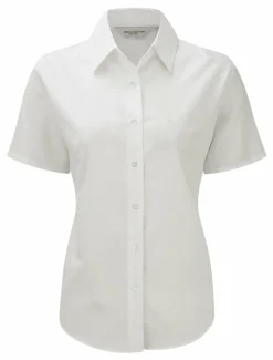 Russell Collection J933F - Chemise Oxford manches courtes facile d'entretien pour femme
