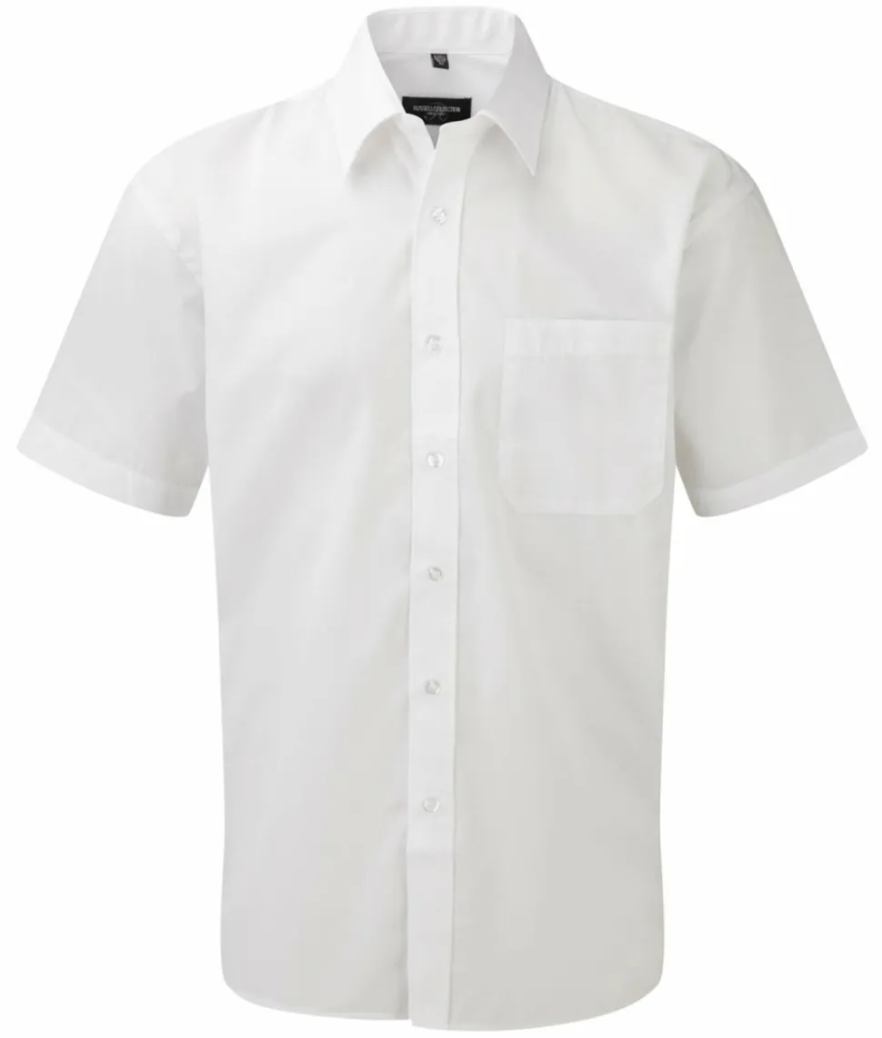 Russell Collection J935M - Chemise Popeline Polycoton Élégante et Facile d'Entretien