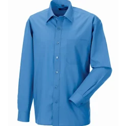 Russell Collection J934M - Chemise Popeline Élégante à Manches Longues