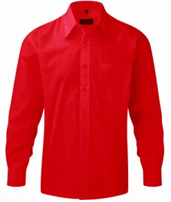 Russell Collection J934M - Chemise Popeline Élégante à Manches Longues
