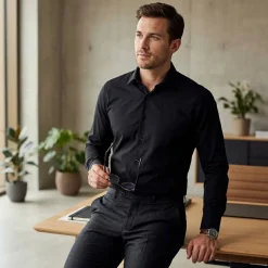 Russell Collection JZ946 - Chemise Stretch Homme Coton