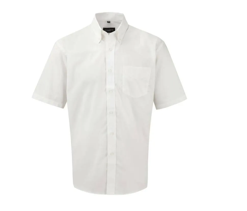 Russell Collection JZ933 - Chemise Manche Courte Homme Oxford Coton