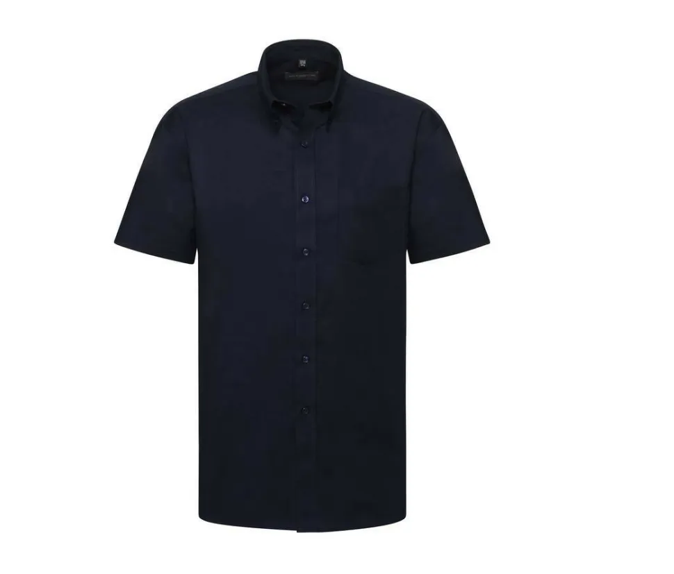 Russell Collection JZ933 - Chemise Manche Courte Homme Oxford Coton