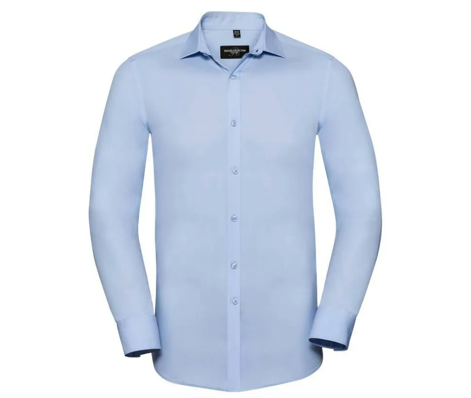 Russell Collection JZ960 - Chemise Homme Ajustée en Lycra® et Coton Confort