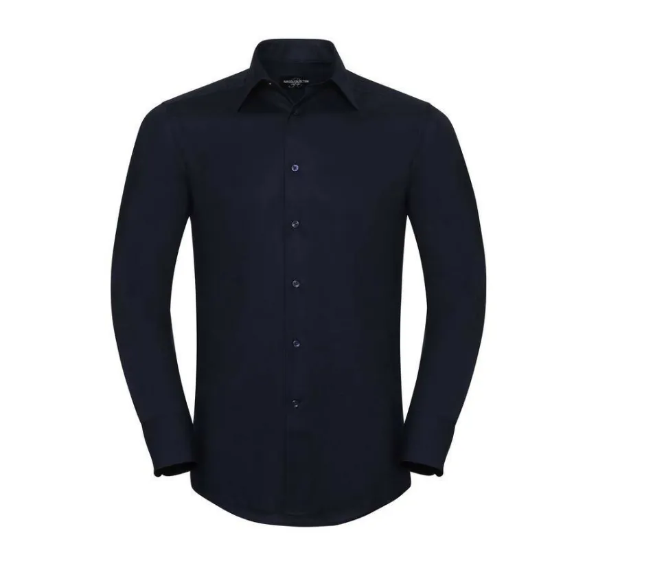 Russell Collection JZ922 - Chemise Oxford Cintrée Homme Col Italien
