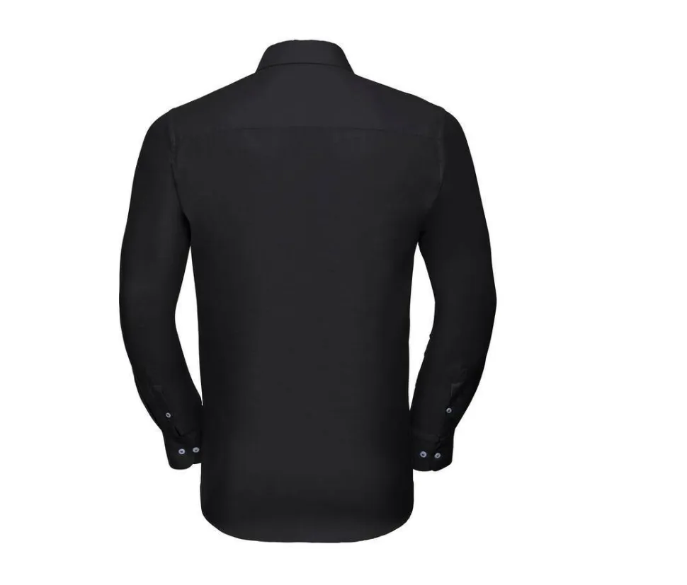 Russell Collection JZ922 - Chemise Oxford Cintrée Homme Col Italien