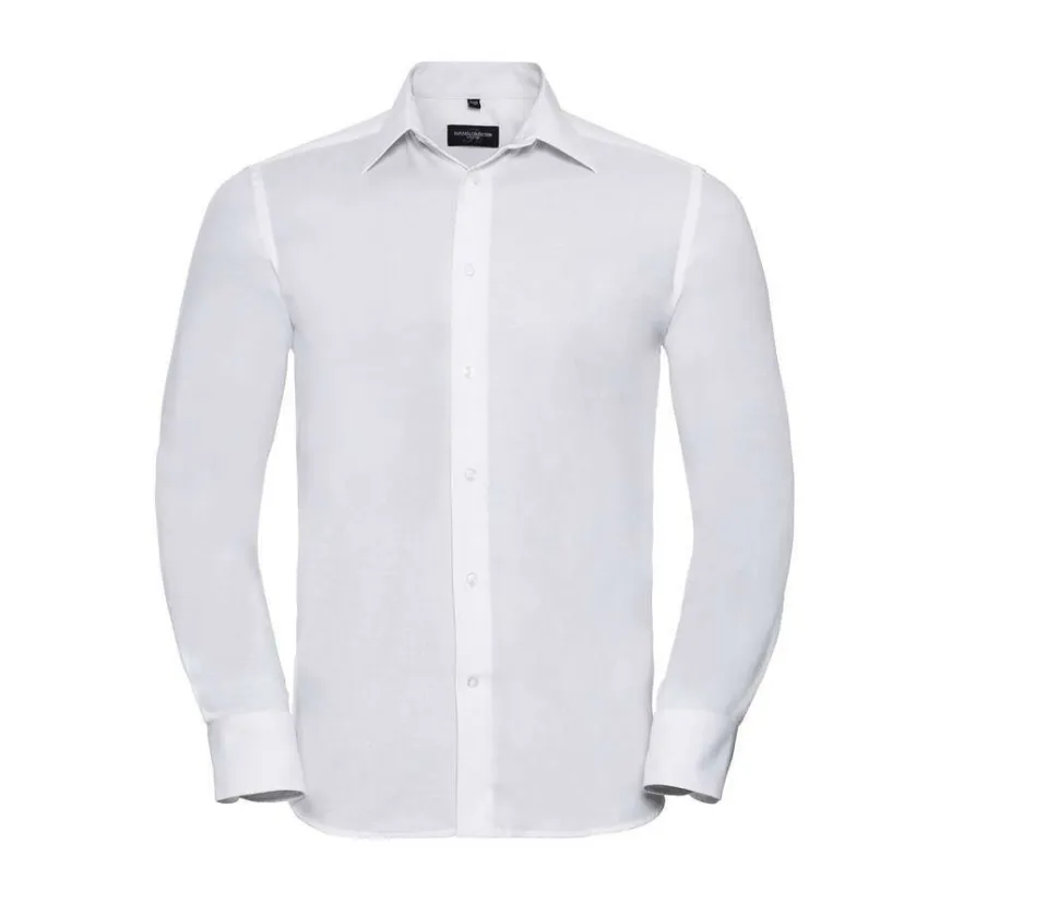 Russell Collection JZ922 - Chemise Oxford Cintrée Homme Col Italien