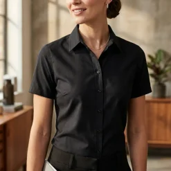Russell Collection JZ33F - Chemisette Femme Oxford Coton