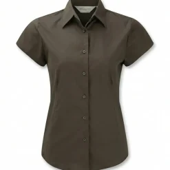 Russell Collection RU947F - Chemise Femme Ajustée, Manches Courtes