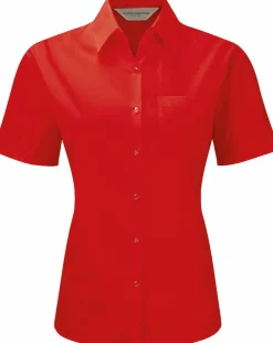 Russell Collection RU935F - CHEMISE EN POPELINE FEMME MANCHES COURTES