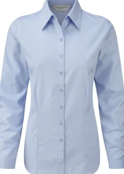 Russell Collection RU962F - CHEMISE FEMME MANCHE LONGUES À CHEVRONS