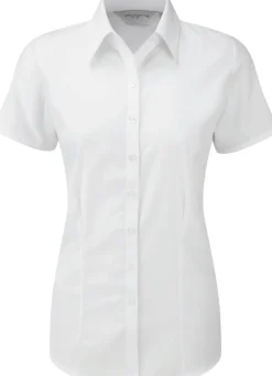 Russell Collection RU963F - Chemise Femme Manche Courtes À Chevrons