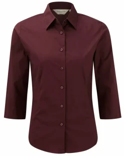 Russell Collection RU946F - Ladies Fitted Shirt - Chemise Femme Ajustée, Manches 3/4