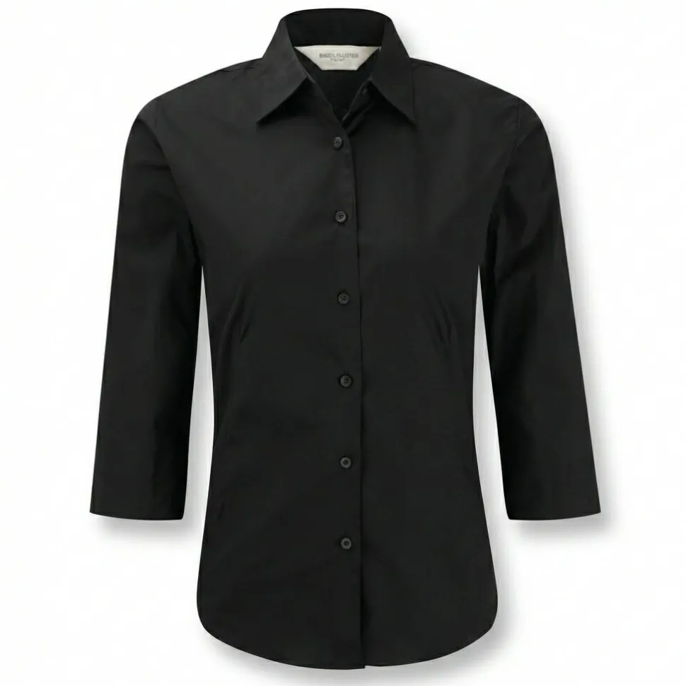 Russell Collection RU946F - Ladies Fitted Shirt - Chemise Femme Ajustée, Manches 3/4