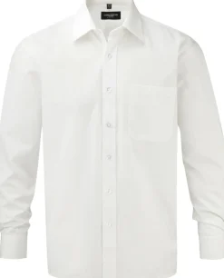 Russell Collection RU936M - Chemise En Popeline Pur Coton Homme Manches Longues
