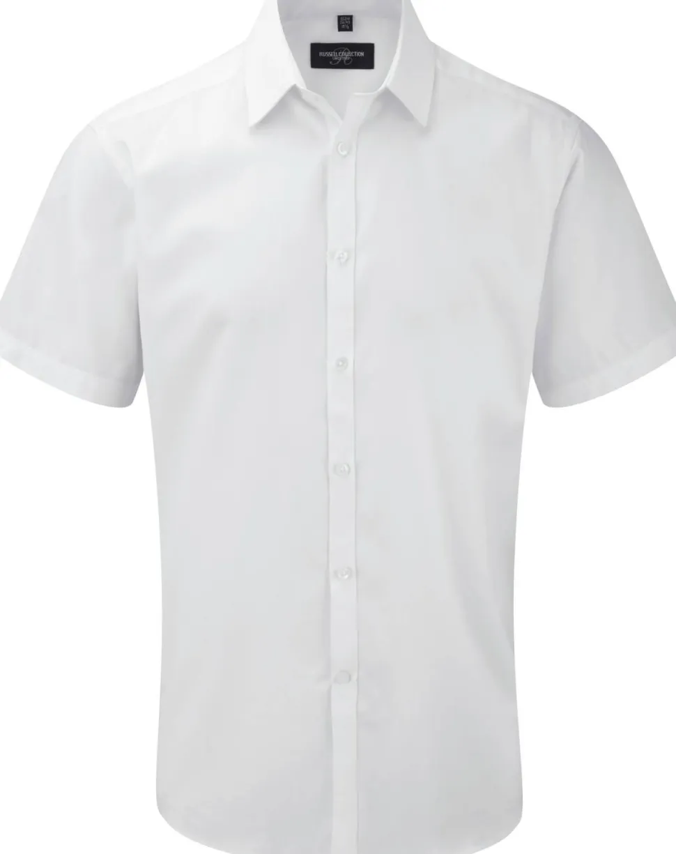 Russell Collection RU963M - Chemise Homme Manche Courtes À Chevrons
