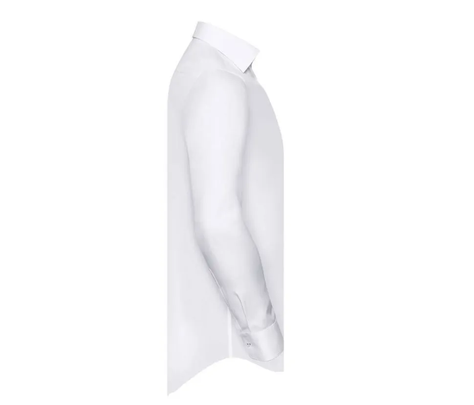 RUSSELL COLLECTION RU964M - MEN'S LONG SLEEVE TAILORED CONTRAST HERRINGBONE SHIRT