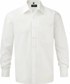 Russell Europe R-936M-0 - Chemise Classique en Popeline de Coton à Manches Longues