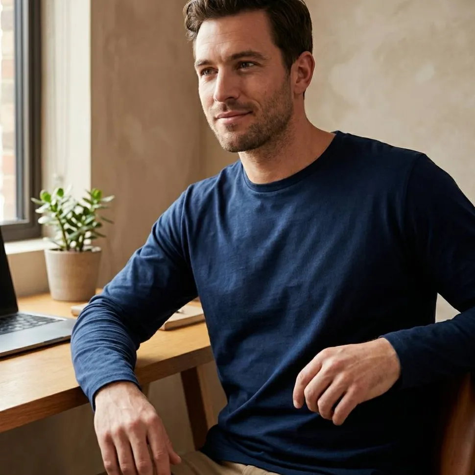 RUSSELL RU100M - T-shirt organique manches longues homme