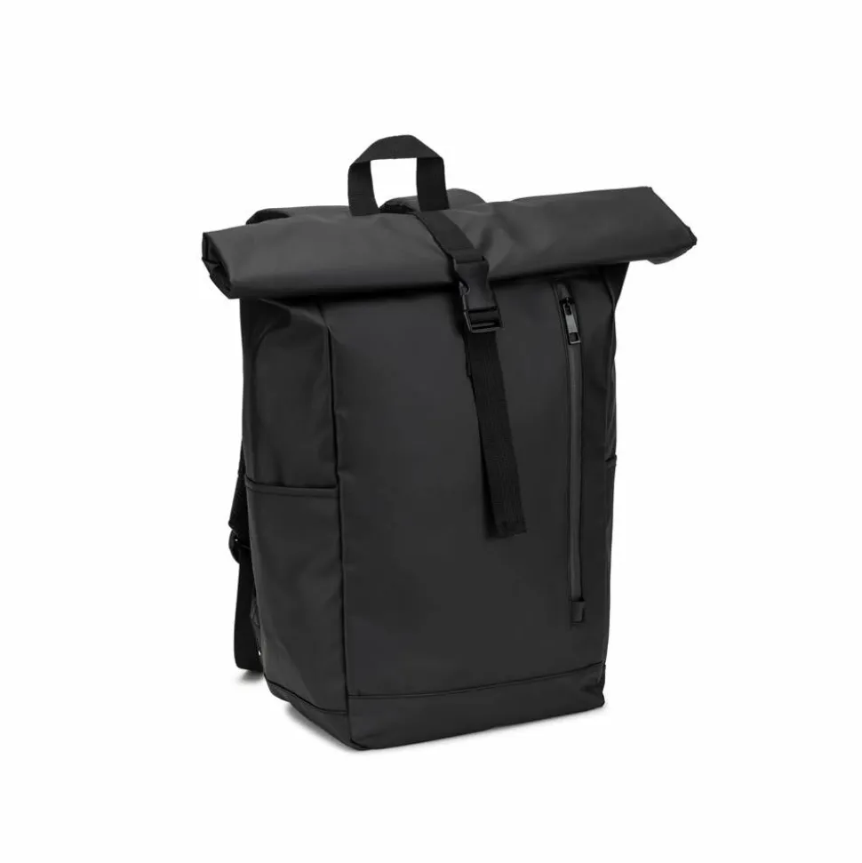 Sac à dos à roulettes avec système de fermeture à glissière permettant de rouler la partie supérieure pour l'adapter au volume du sac à dos, fabriqué en polyester recyclé 600D - Egotier 92571