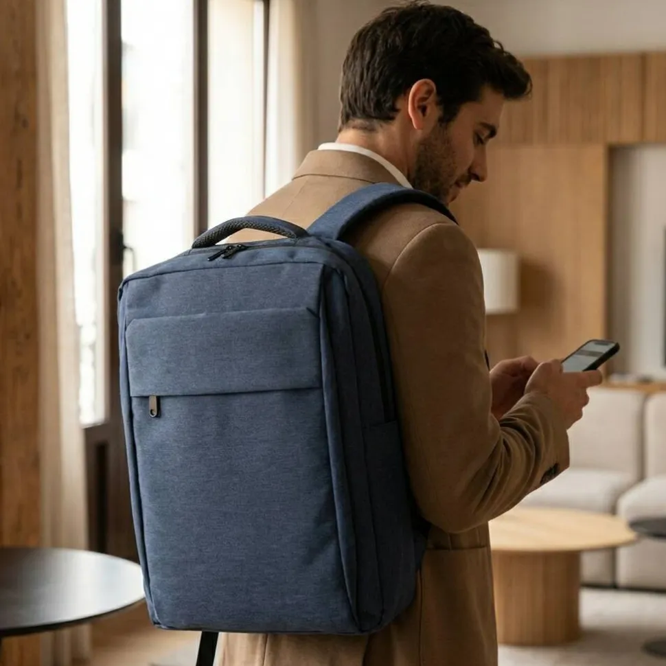 Sac à dos pour ordinateur portable entièrement rembourré en polyester recyclé haute densité 300D 15.6' - Egotier 92377
