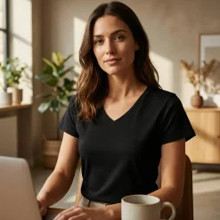 Sans Étiquette SE634 - T-shirt Col V Sans Étiquette Confortable