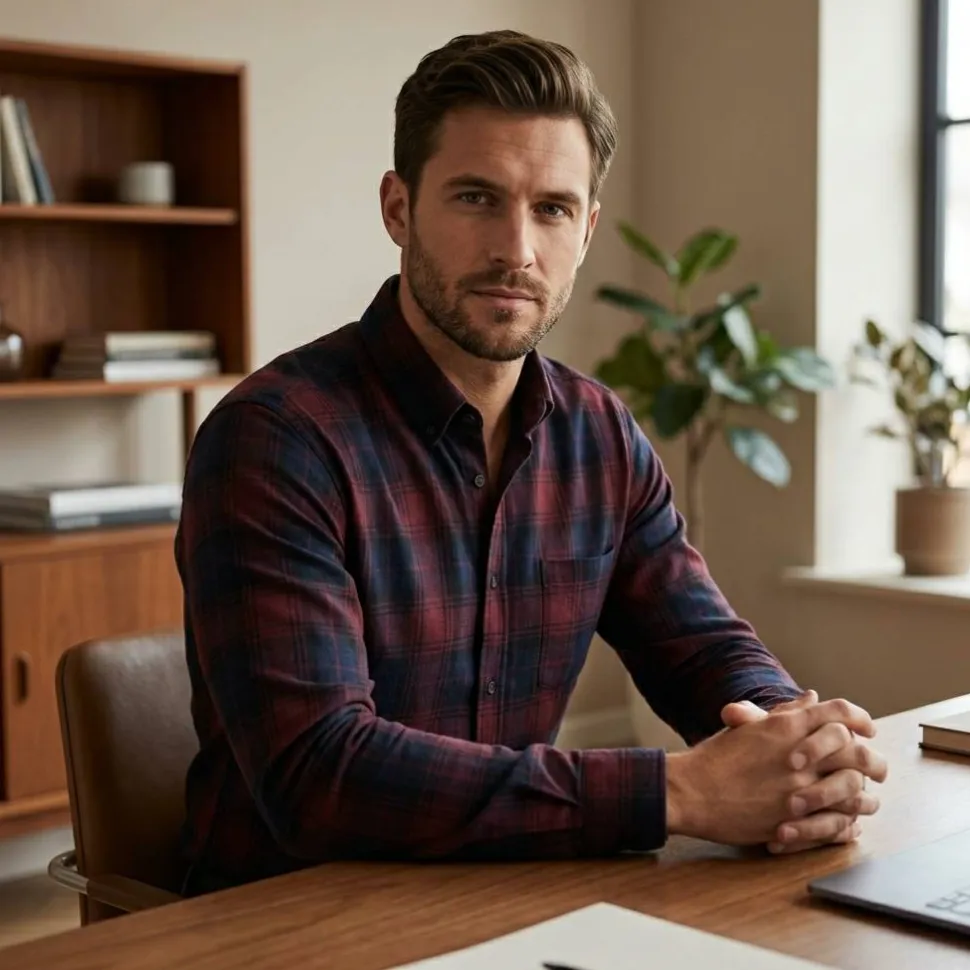 SF Men SF560 - Chemise décontractée à carreaux